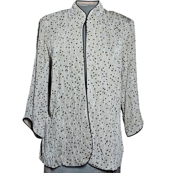 Open Front Glitter Accent Blazer Jacket Size Large - Picture 1 of 3